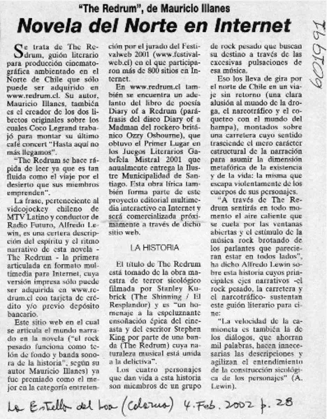 Novela del norte en internet  [artículo]