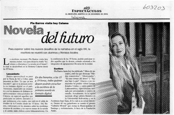 Novela del futuro  [artículo].