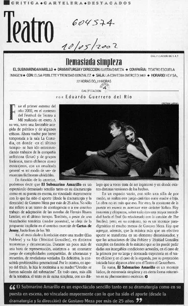 Demasiada simpleza  [artículo] Eduardo Guerrero del Río