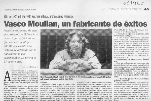Vasco Moulian, un fabricante de éxitos  [artículo] Leopoldo Pulgar
