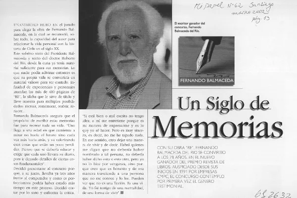 Un siglo de memorias  [artículo]