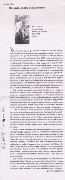 Uno más, dentro de la multitud  [artículo] Patricia Espinosa