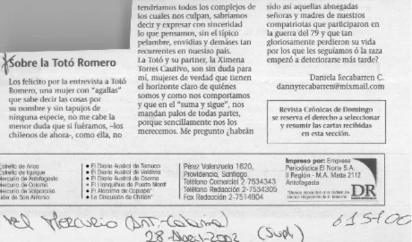 Sobre la Totó Romero  [artículo] Daniela Recabarren.