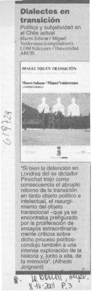 Dialectos en transición  [artículo]