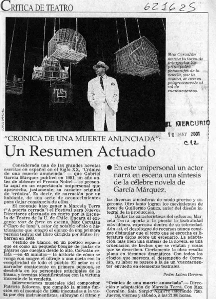 Un resumen actuando  [artículo] Pedro Labra Herrera