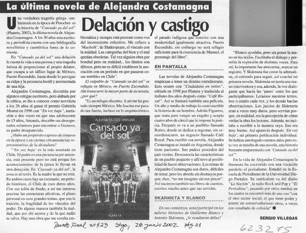 Delación y castigo  [artículo] Sergio Villegas