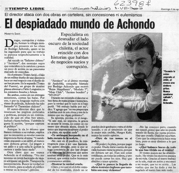 El despiadado mundo de Achondo  [artículo] Marietta Santí