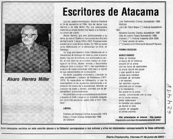 Escritores de Atacama  [artículo]