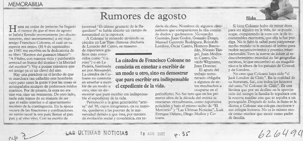 Rumores de agosto  [artículo] Filebo