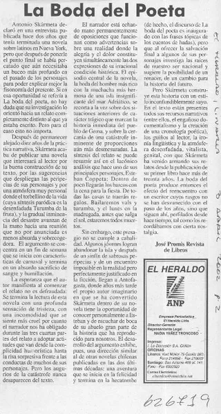La boda del poeta  [artículo] José Promis