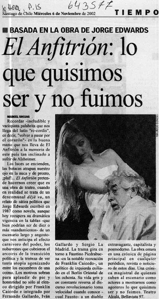 El Anfitrión, lo que quisimos ser y no fuimos  [artículo]