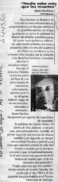 "Nadie sabe más que los muertos"  [artículo]