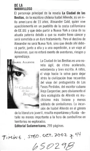 La ciudad de las bestias  [artículo].