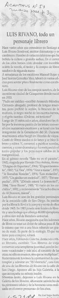 Luis Rivano, todo un personaje librero  [artículo] José Vargas Badilla