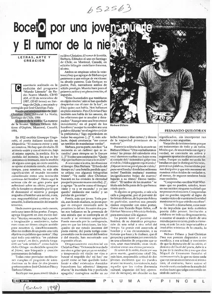 Boceto por una joven muerte y El rumor de la niebla  [artículo]
