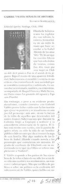 Gabriel Valdés, señales de la historia  [artículo]