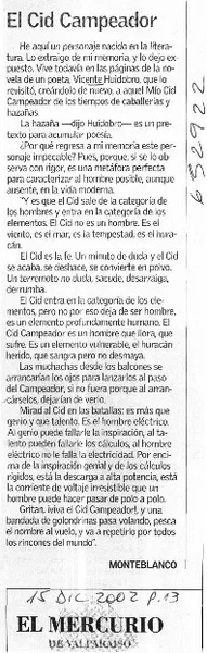 El Cid Campeador  [artículo] Monteblanco