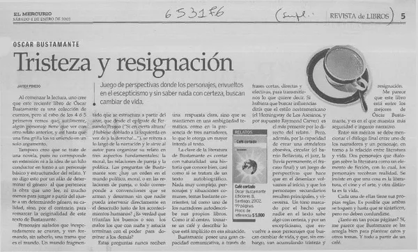 Tristeza y resignación  [artículo] Javier Pinedo