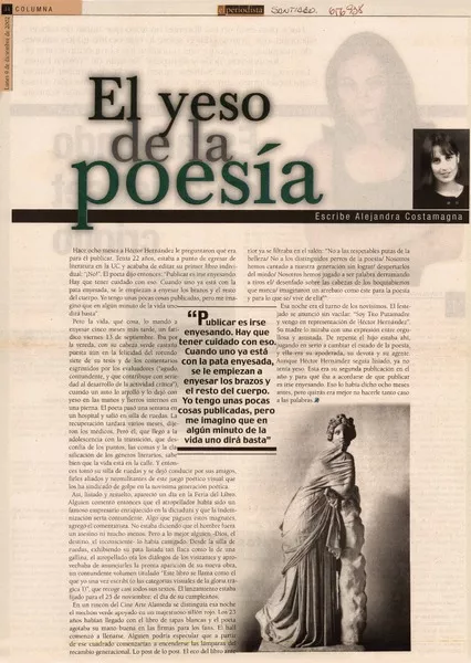 El Yeso de la poesía  [artículo] Alejandra Costamagna.