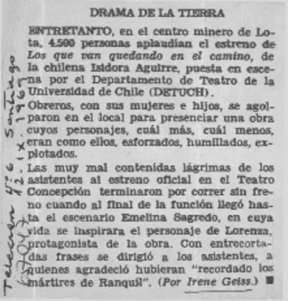Drama de la tierra  [artículo] Irene Geiss.