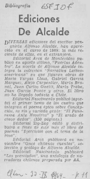 Ediciones de Alcalde  [artículo].