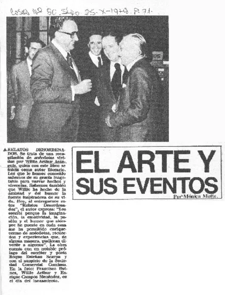 El arte y sus eventos  [artículo] Mónica Matte.