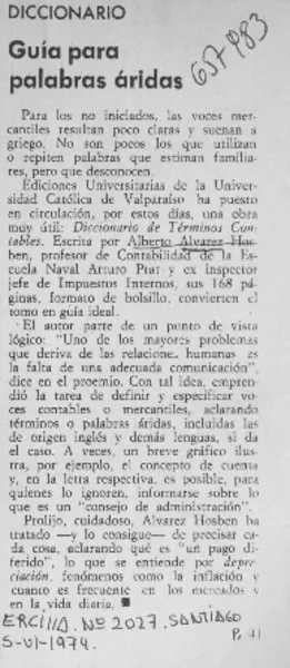 Guía para palabras áridas.  [artículo]