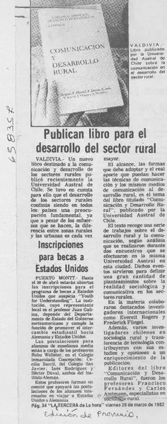 Publican libro para el desarrollo del sector rural.  [artículo]