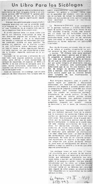 Un Libro para los sicólogos  [artículo].