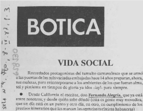 Vida social  [artículo]