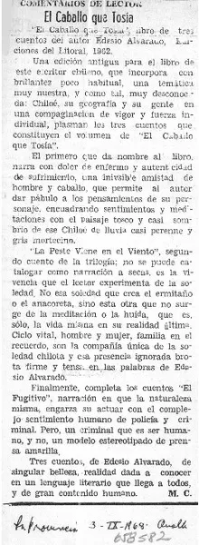 El caballo que tosía  [artículo] M. C.