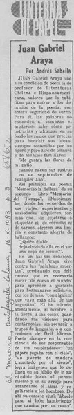 Juan Gabriel Araya  [artículo] Andrés Sabella.