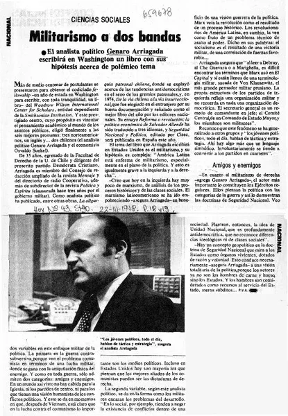 Militarismo a dos bandas  [artículo] P. V. A.
