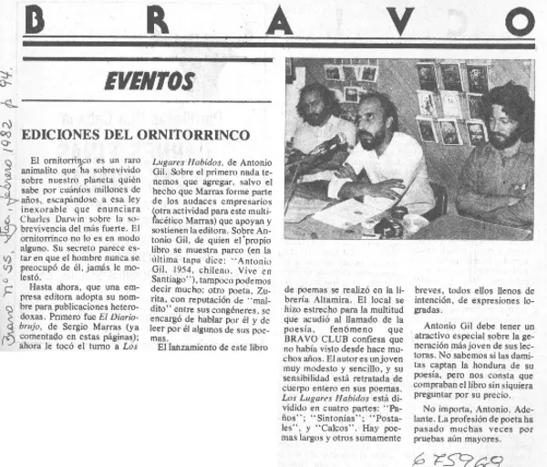 Ediciones del ornitorrinco.  [artículo]
