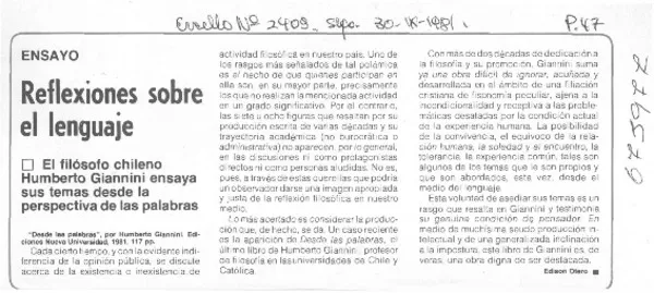 Reflexiones sobre el lenguaje  [artículo] dison Otero.