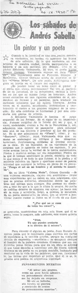 Un pintor y un poeta  [artículo] Andrés Sabella.