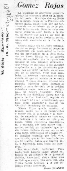 Gómez Rojas  [artículo] Simón Blanco.
