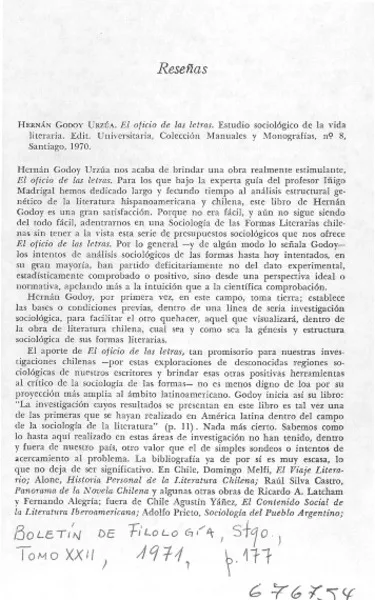 El oficio de las letras  [artículo] César García Alvarez.