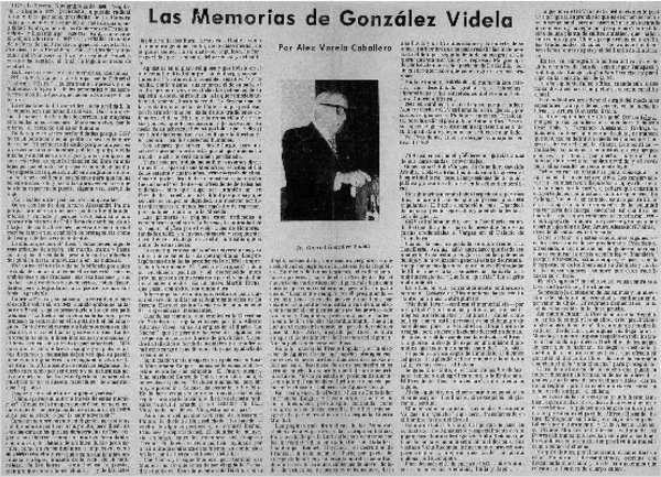 Las Memorias de González Videla  [artículo] Alex Varela Caballero.