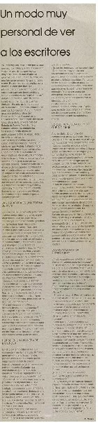 Un Modo muy personal de ver a los escritores  [artículo] A. Maack.