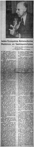 Jaime Eyzaguirre: antecedentes históricos sin sentimentalismos.  [artículo]