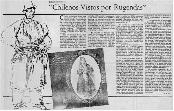 Chilenos vistos por Rugendas"  [artículo] T. M. H.