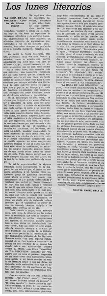 Los lunes literarios  [artículo] Miguel Angel Díaz A.