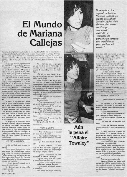 El Mundo de Mariana Callejos : [Entrevista] [artículo]