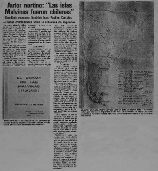 Autor nortino: "Las islas malvinas fueron chilenas".  [artículo]