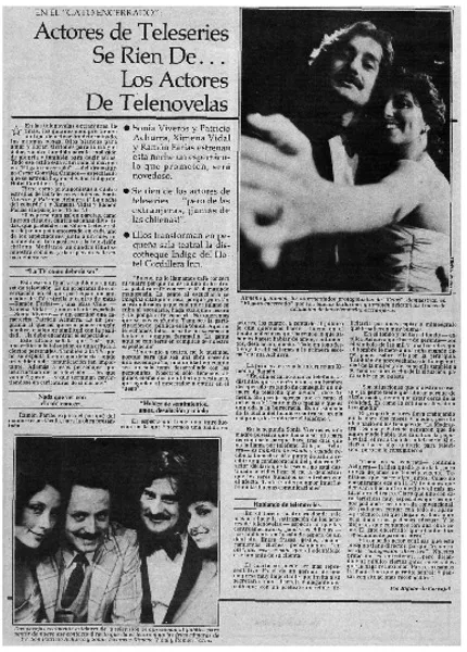 Actores de teleseries se rien de... los actores de telenovelas  [artículo] Rigoberto Carvajal.