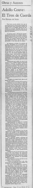 Adolfo Couve, El tren de cuerda  [artículo] Hernán del Solar.