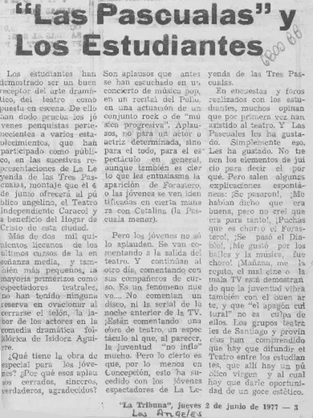 Las Pascualas y los estudiantes.  [artículo]