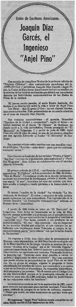 Joaquín Díaz Garcés, el ingenioso Angel Pino.  [artículo]