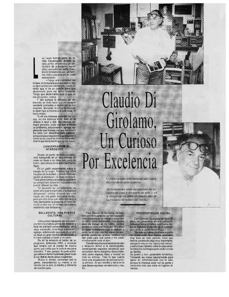 Claudio di Girolamo, un curioso por excelencia.  [artículo]